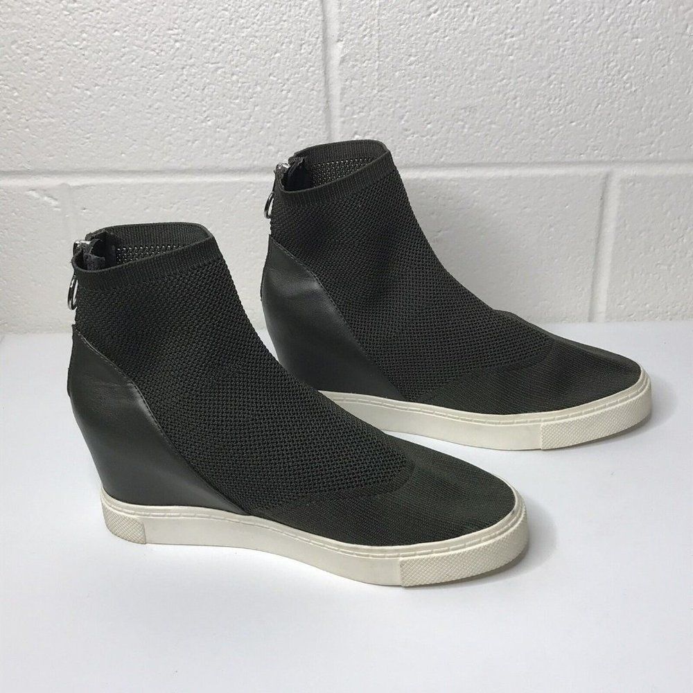 Steve Madden Womens Lizzy Olive Green Sneaker, Sock Mesh Upper Size 8.5